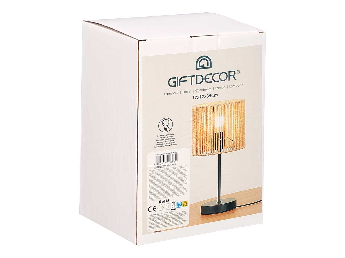 Lampe de table cylindre corde – Image 3