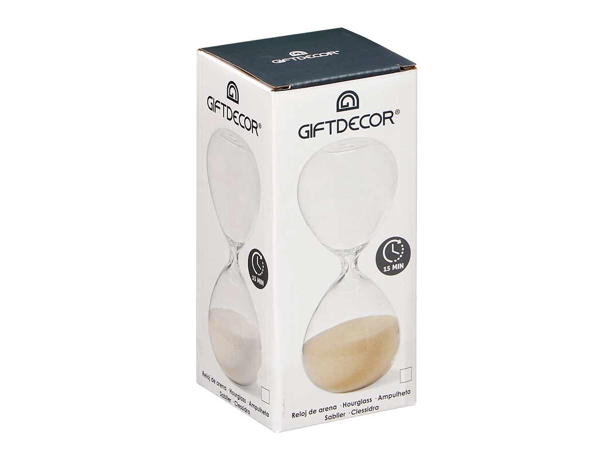 Orologio sabbia 15cm ass 3 col neutro 15 min aprox - immagine 3