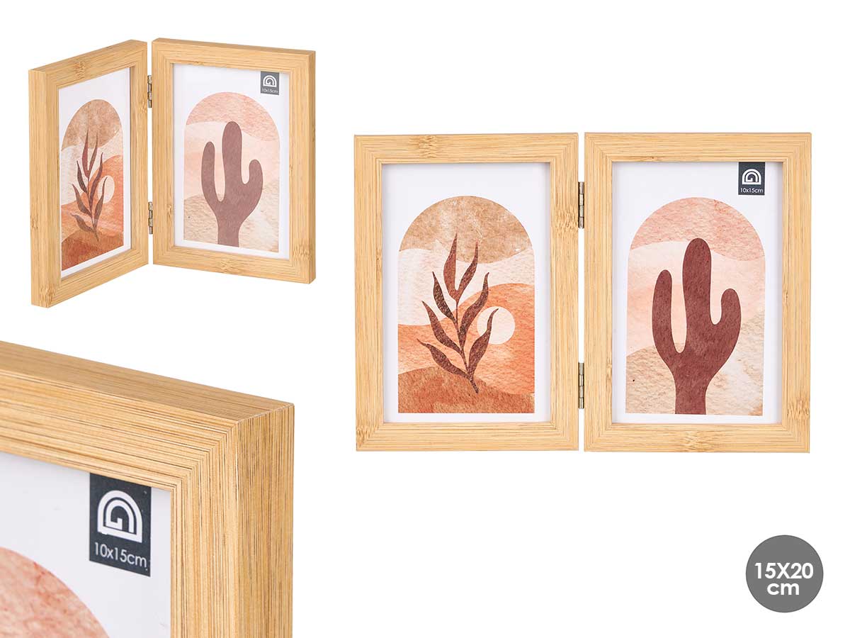 Portafoto doble efecto bambu 10x15