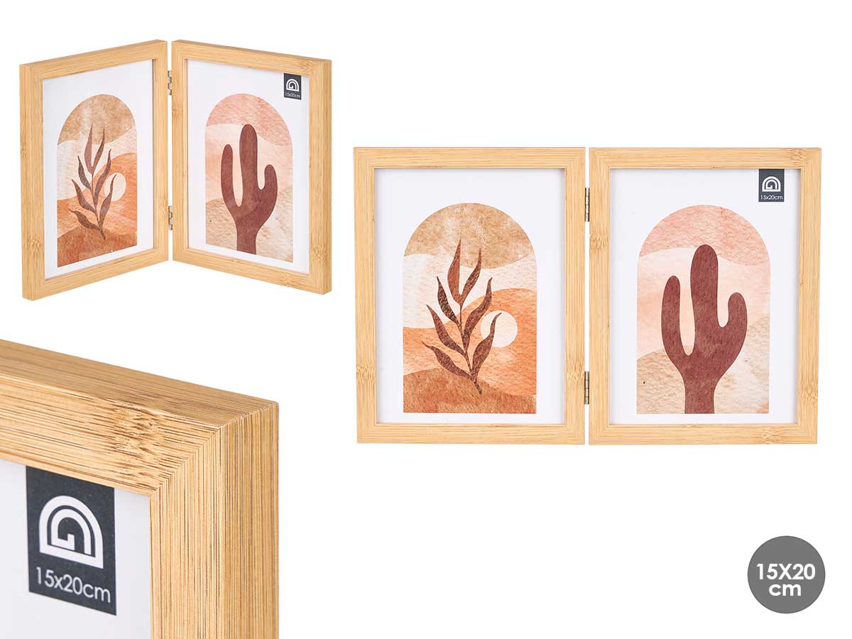 Portafotos doble efecto bambu 15x20