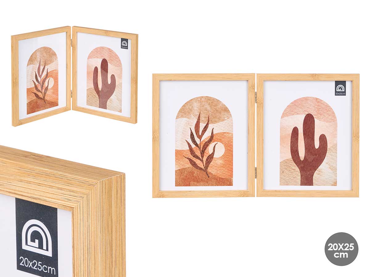 Portafoto doble efecto bambu 20x25