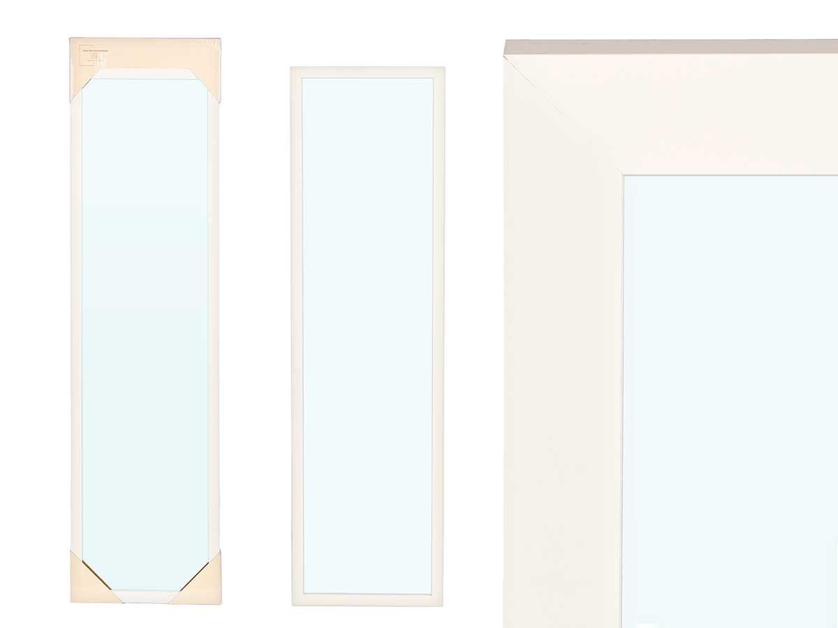 White distressed door mirror 30x120cm