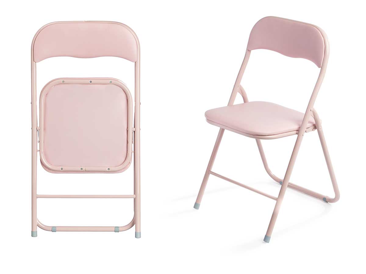 Silla plegable pvc rosa