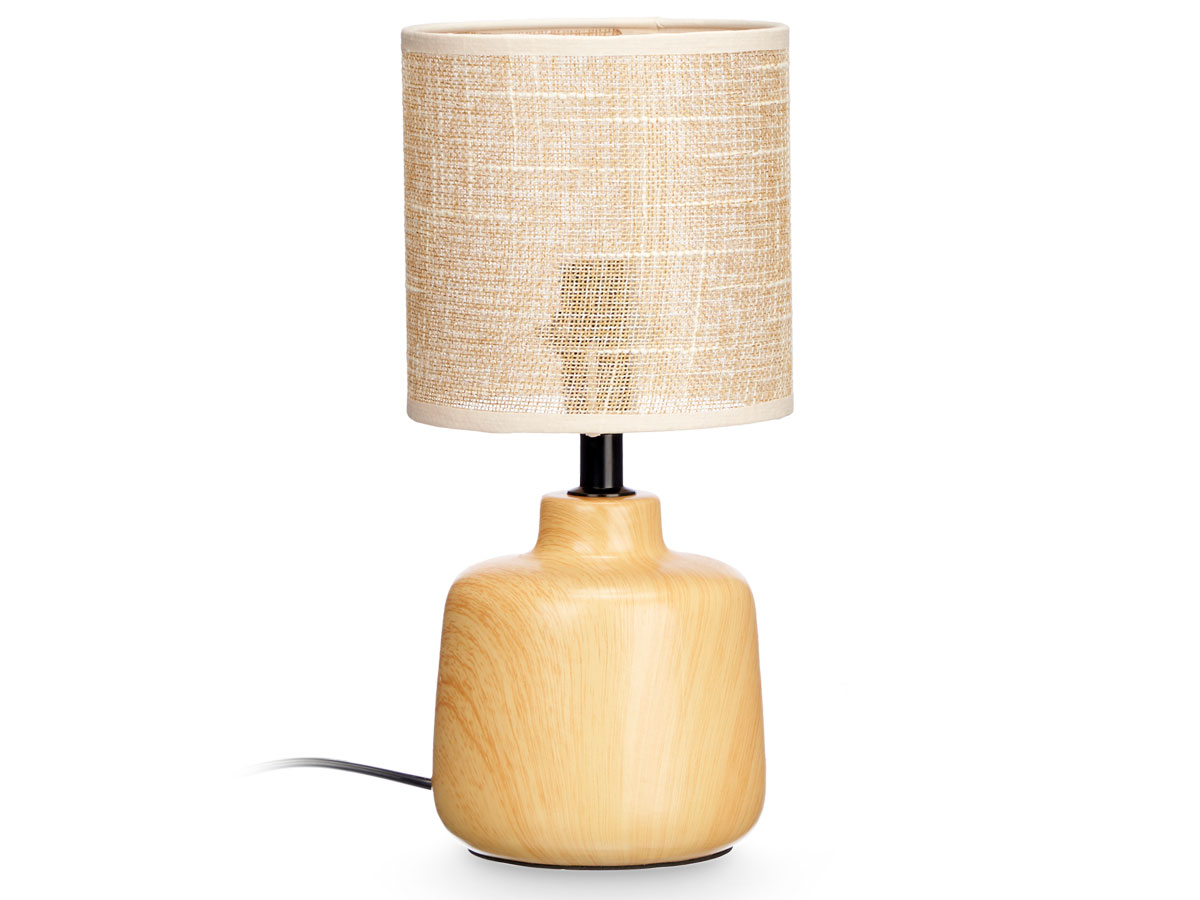 Lampe de table ronde effet bois – Image 2