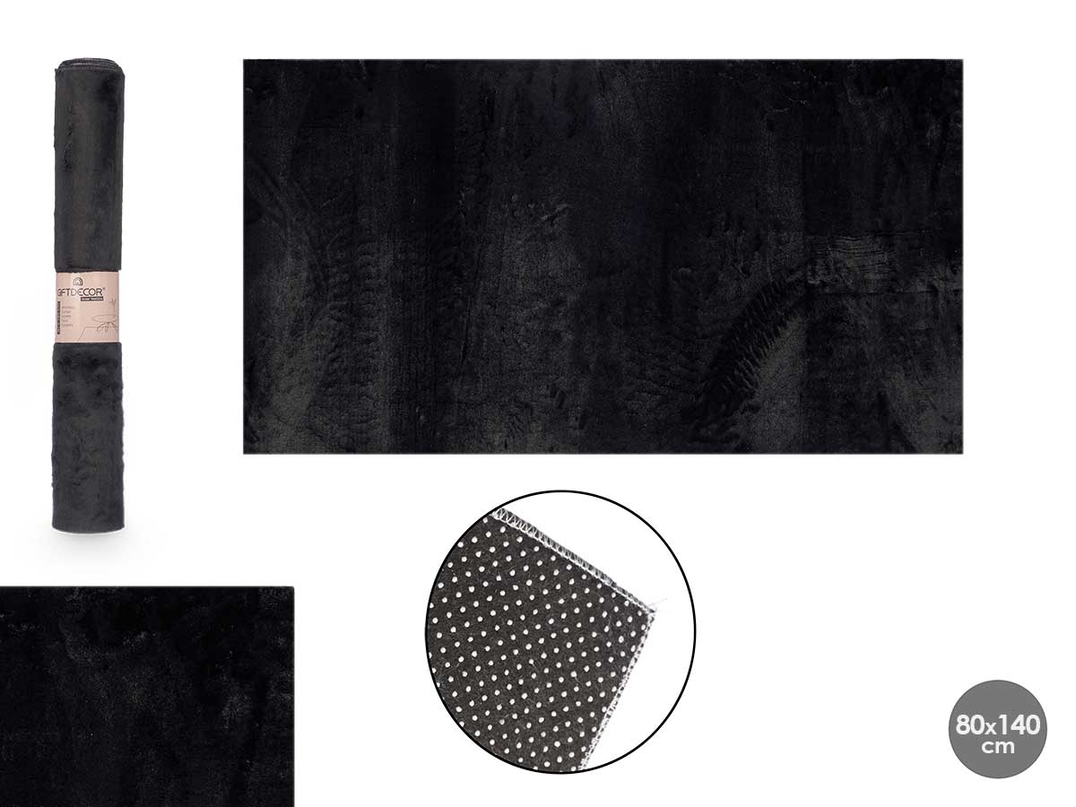 Tapis soft noir 80x140cm