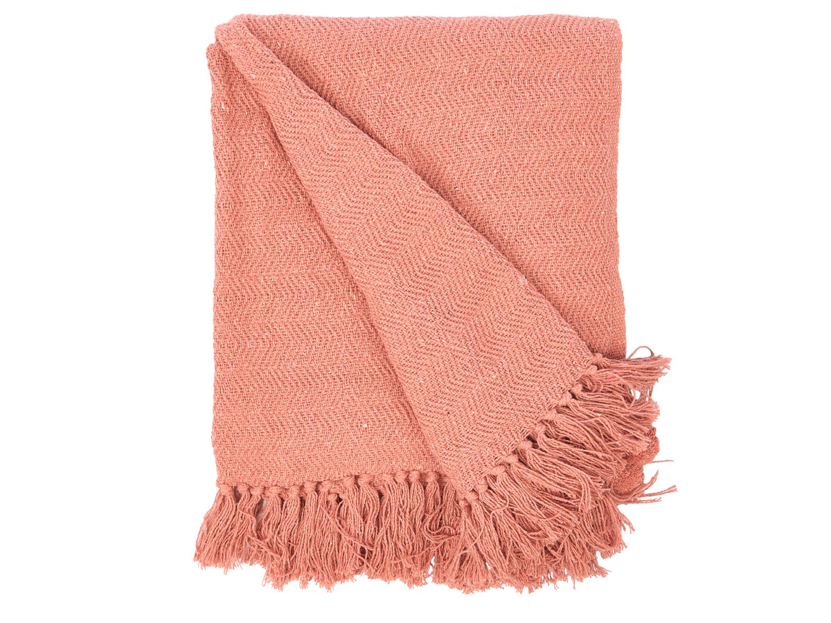 Plaid polyvalent pompon brique 120x150cm – Image 2