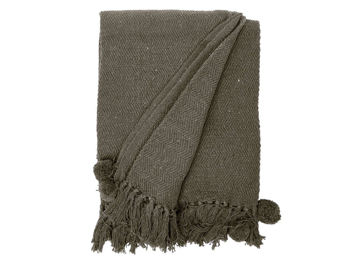 Plaid polyvalent pompon vert 120x150cm – Image 2