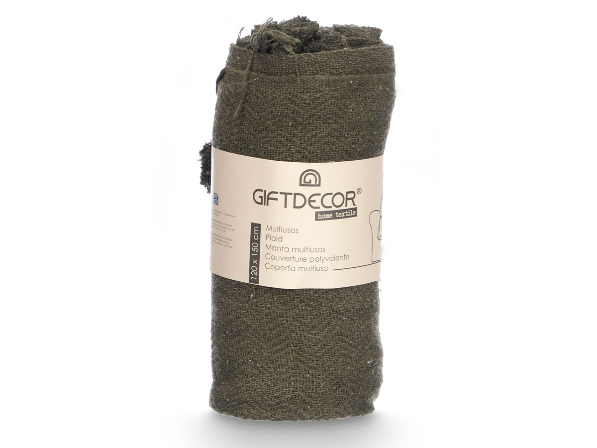 Plaid polyvalent pompon vert 120x150cm – Image 3