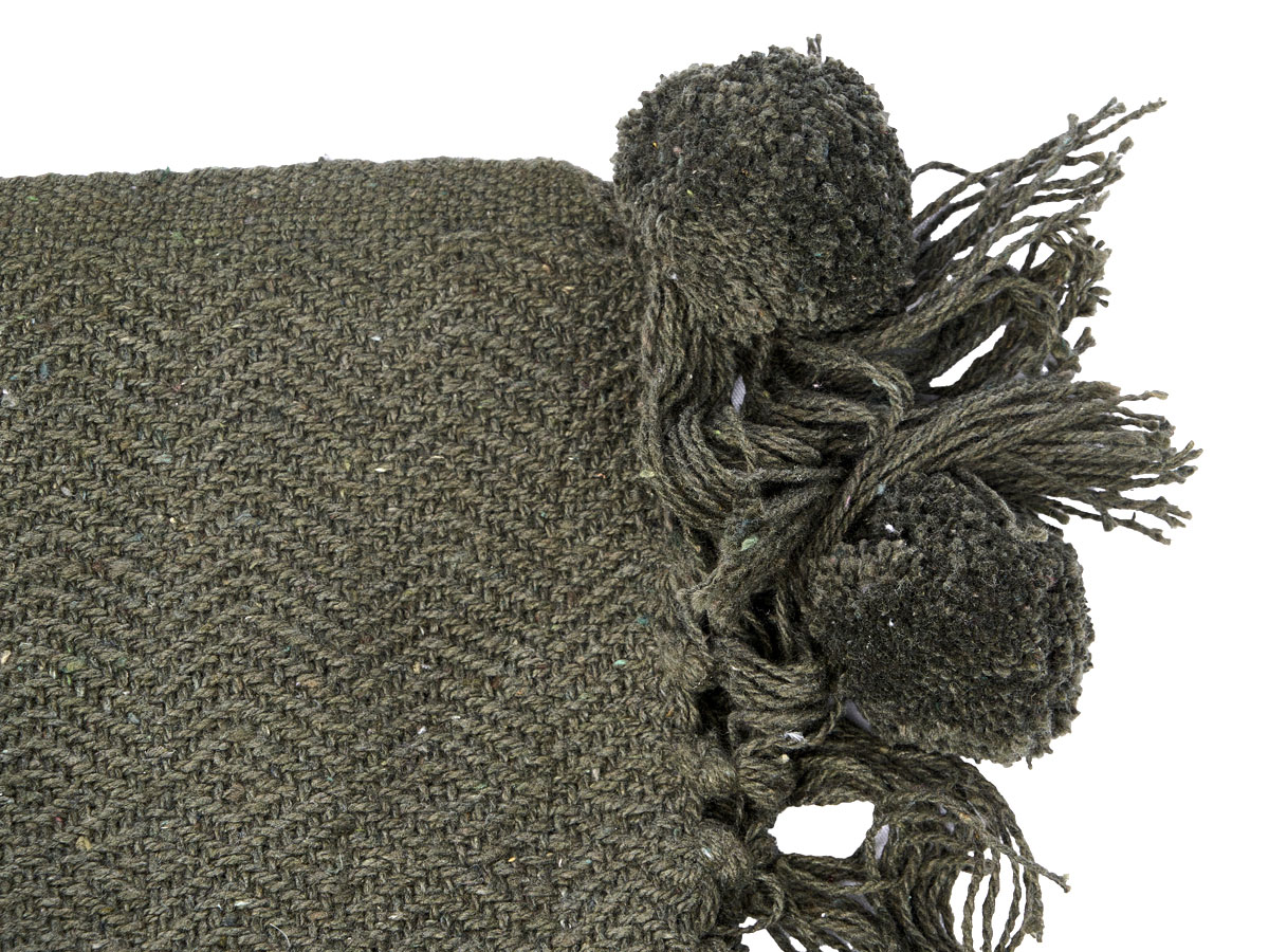 Plaid polyvalent pompon vert 120x150cm – Image 4