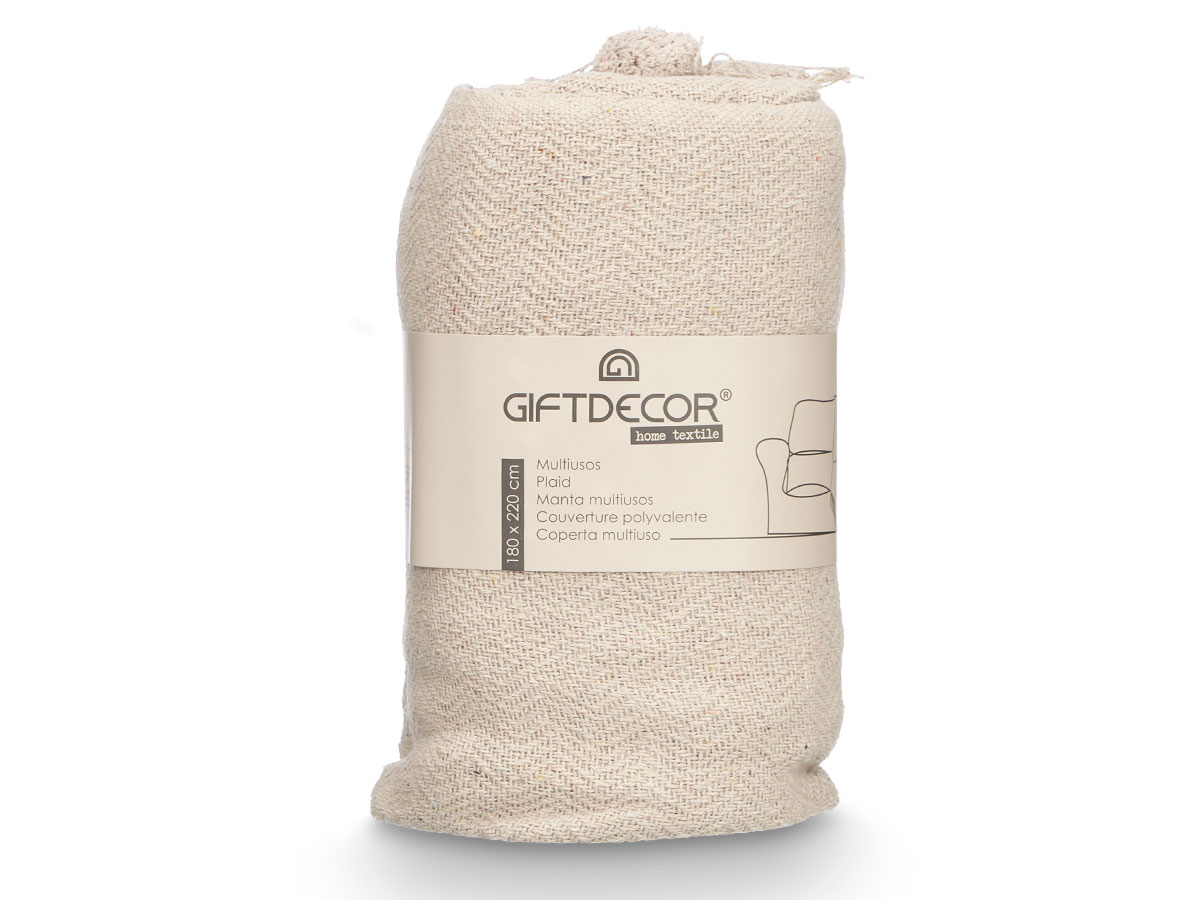 Multiusos pompon natural 180x220cm - Imagen 3