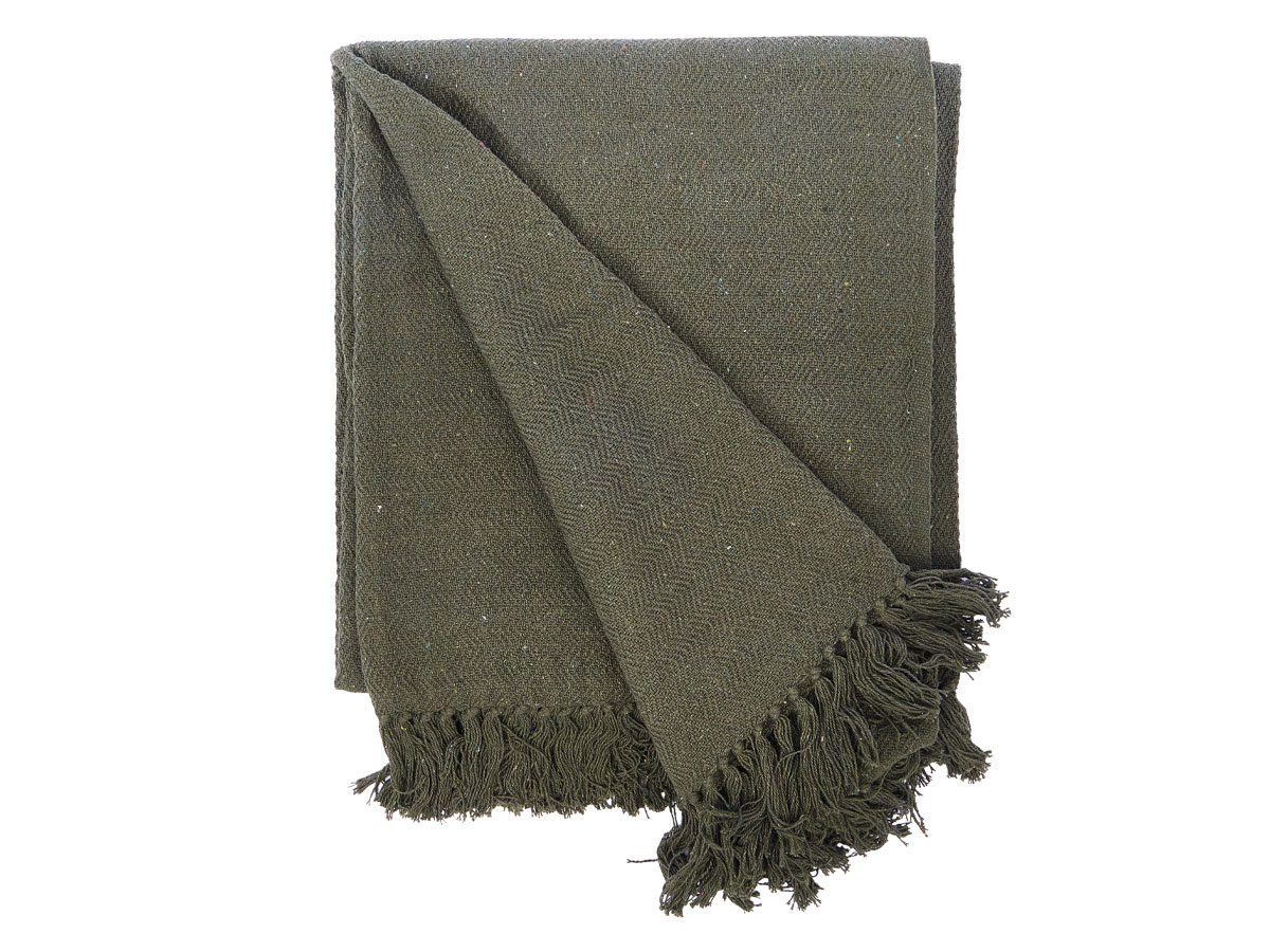 Plaid polyvalent pompon vert 180x220cm – Image 2