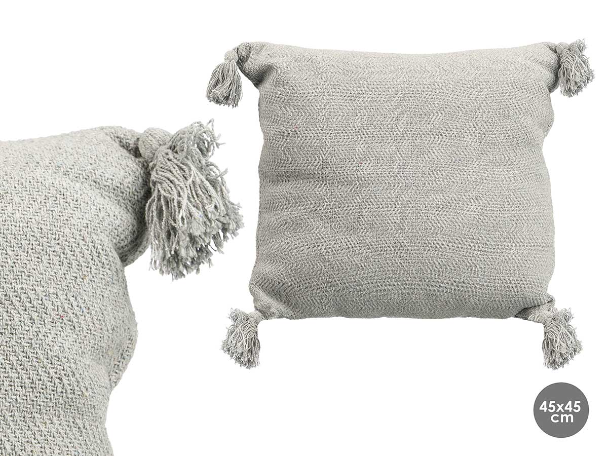 Pillow pompon grey 45x45cm