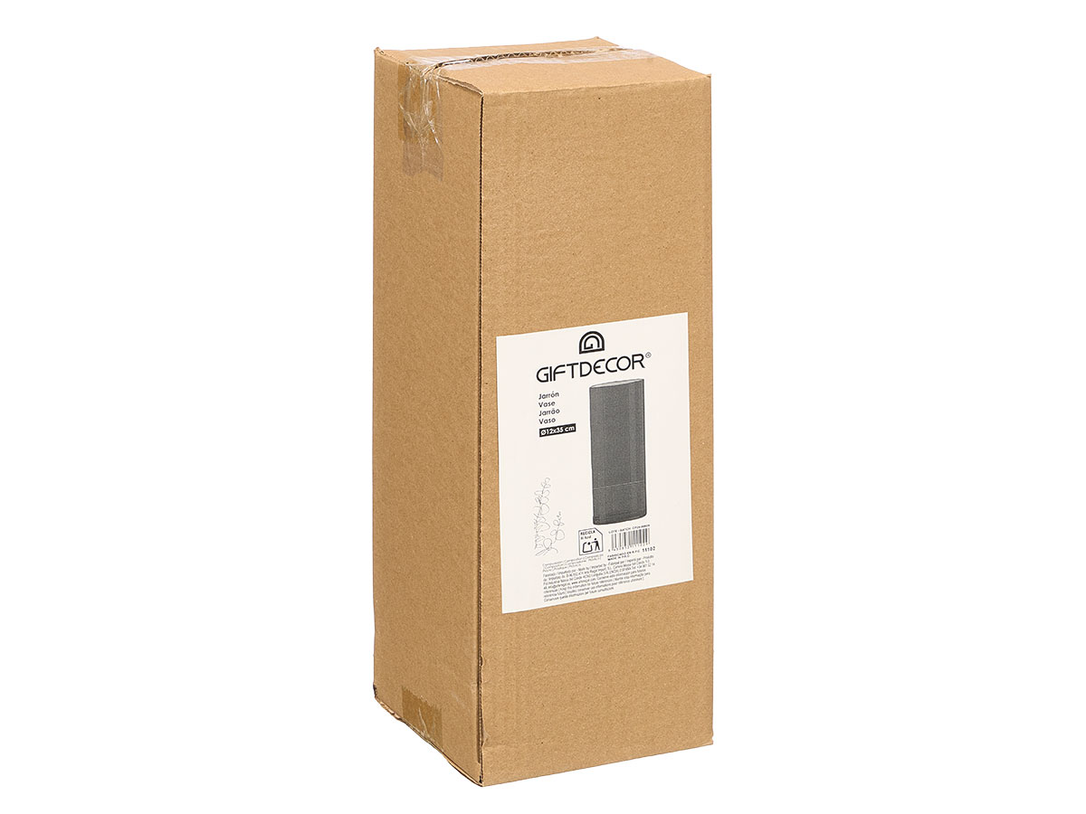 Vaso cilindrico acrilico aparenza nero 12x35cm - immagine 2