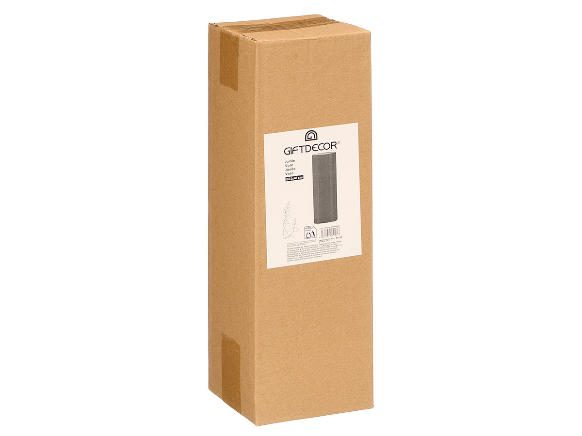 Vaso cilindrico acrilico nero 12x40cm - immagine 2