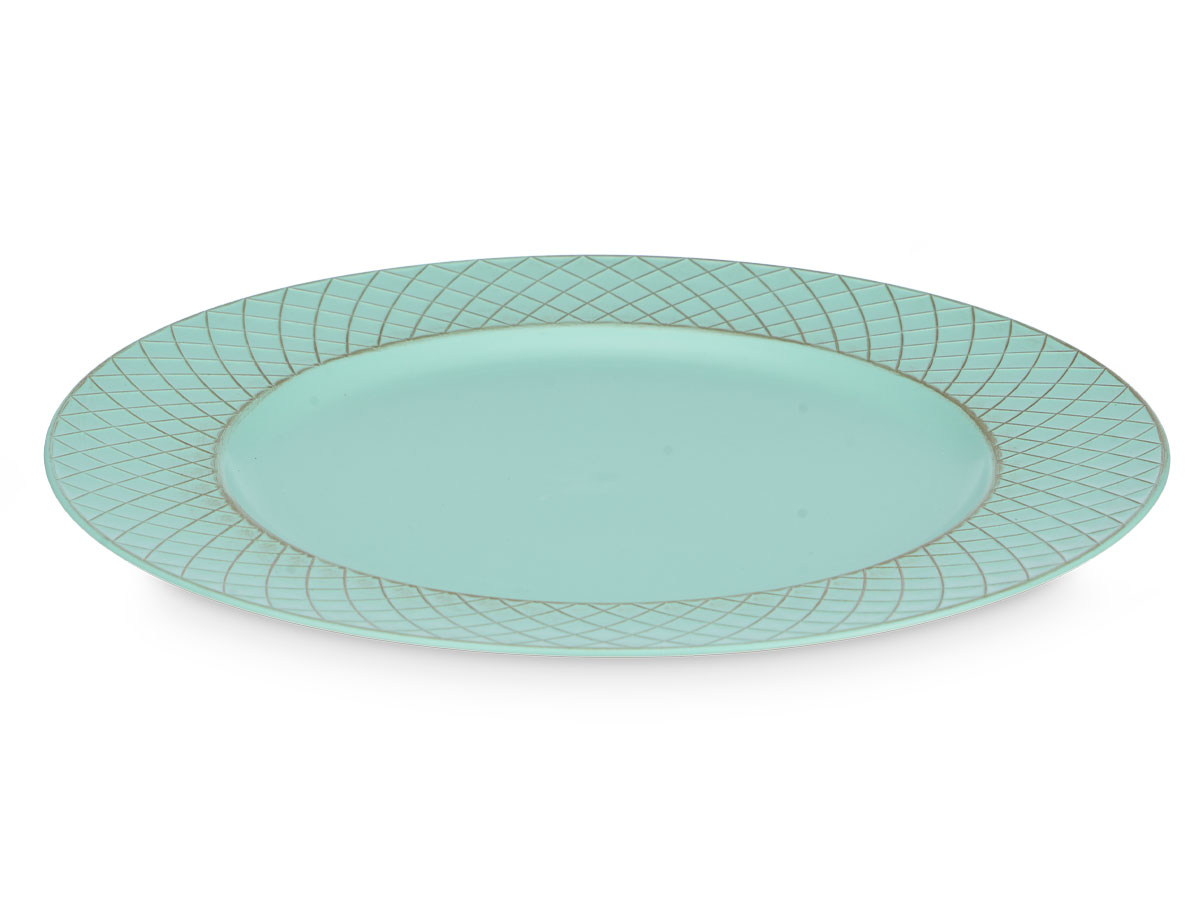 Bougeoir losanges vert vieilli 33cm – Image 2