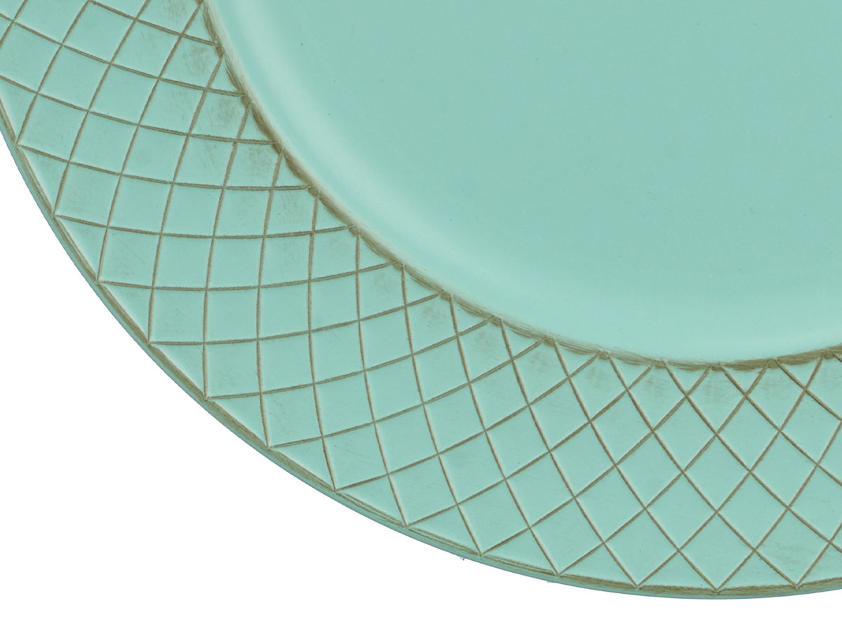 Bougeoir losanges vert vieilli 33cm – Image 4