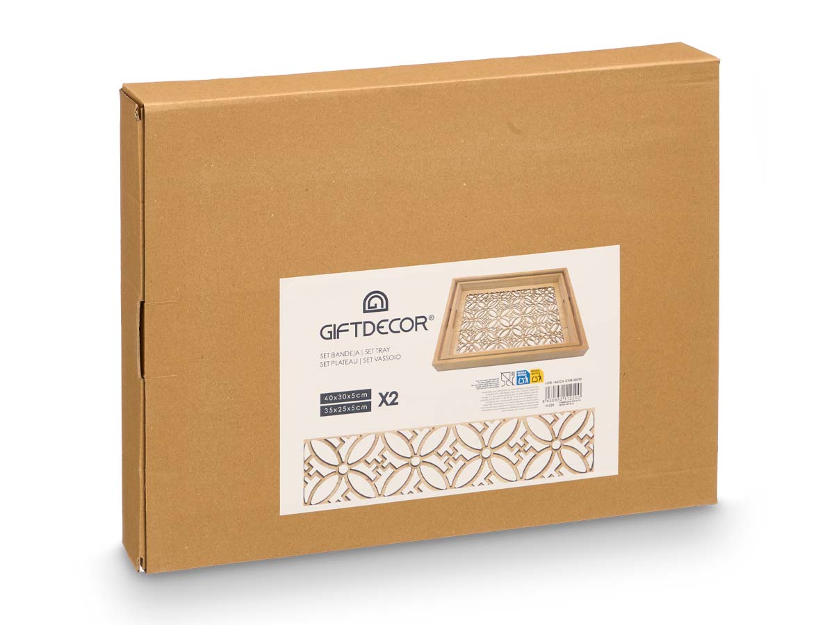 Set 2 bandejas rect flor - Imagen 3