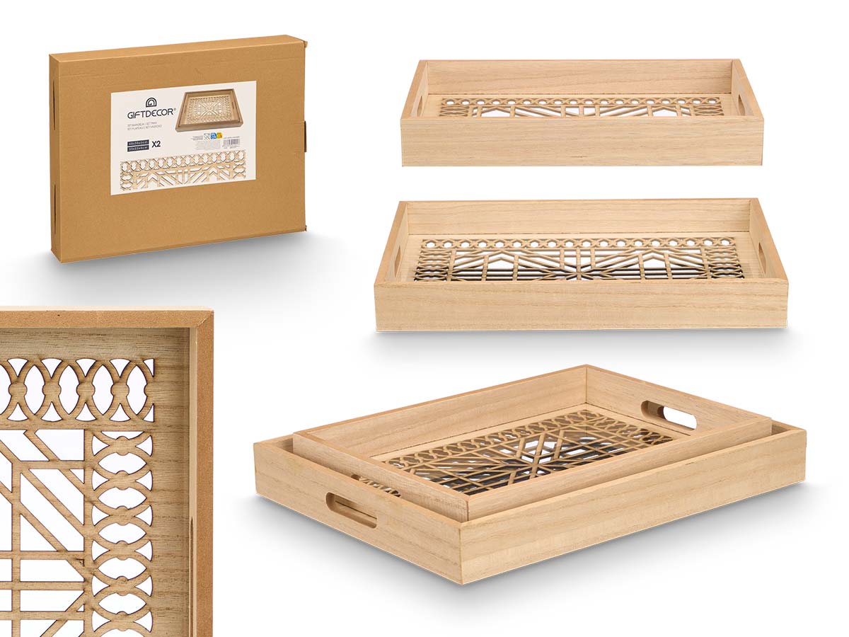 Set 2 bandejas rect prisma