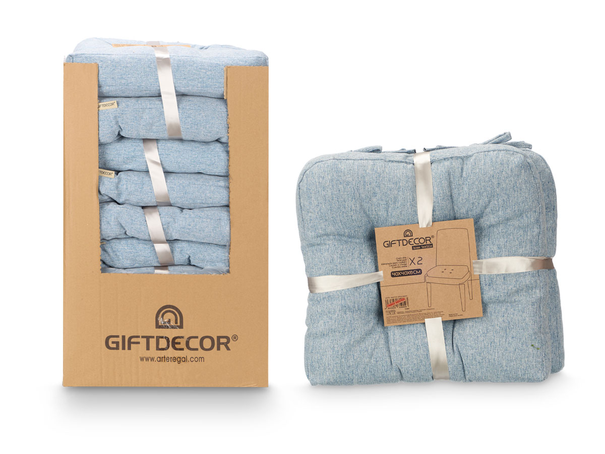 Set 2 chair pillows blue 40x40cm - Image 3