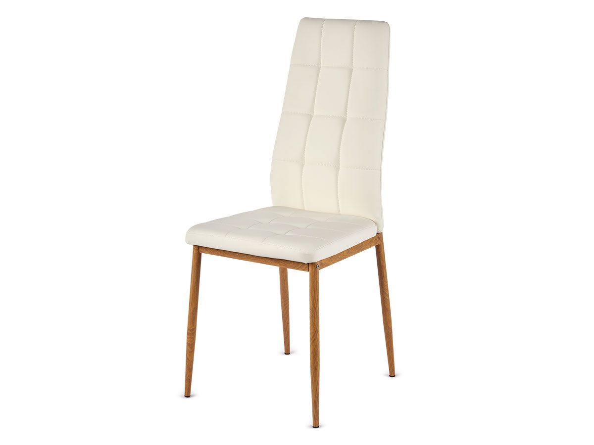 Chaise blanche avec pieds couleur bois