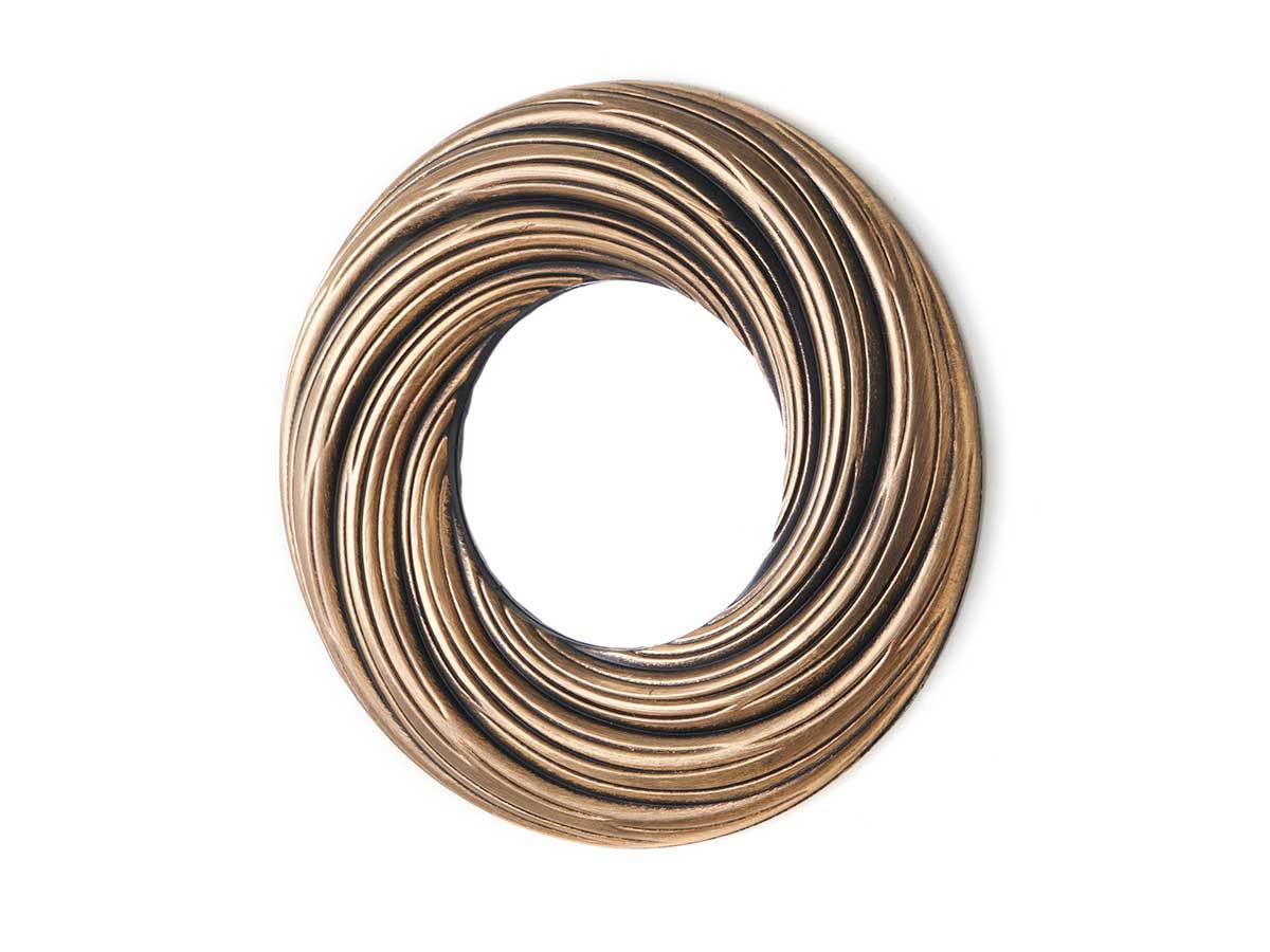 Set 3 specchi rotondo onde nero dorato - immagine 2