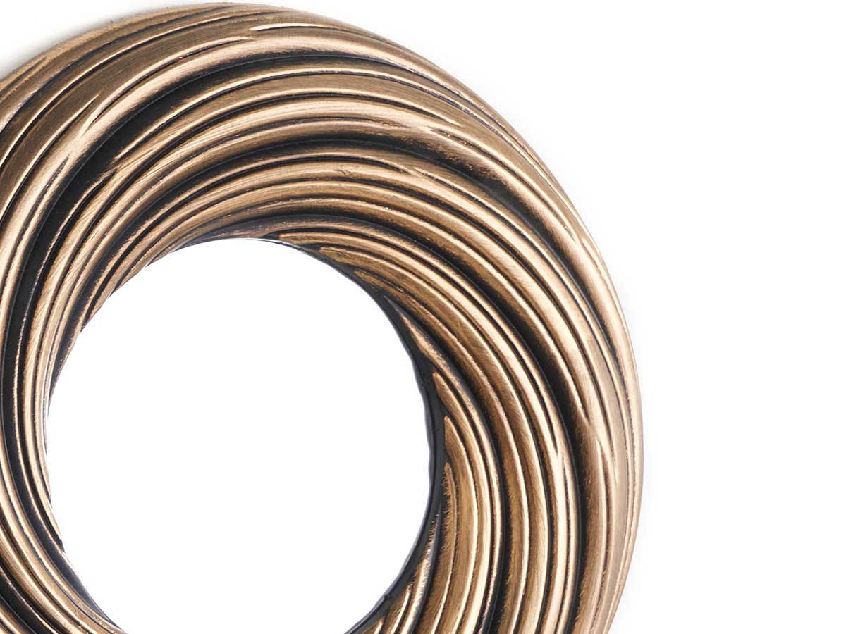 Set 3 specchi rotondo onde nero dorato - immagine 4