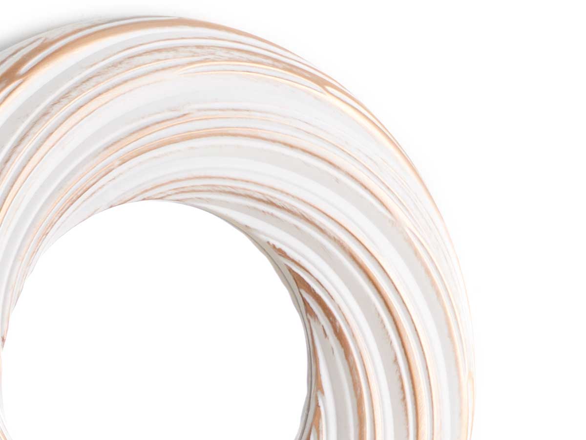 Set 3 specchi rotondo onde bianco dorato - immagine 4
