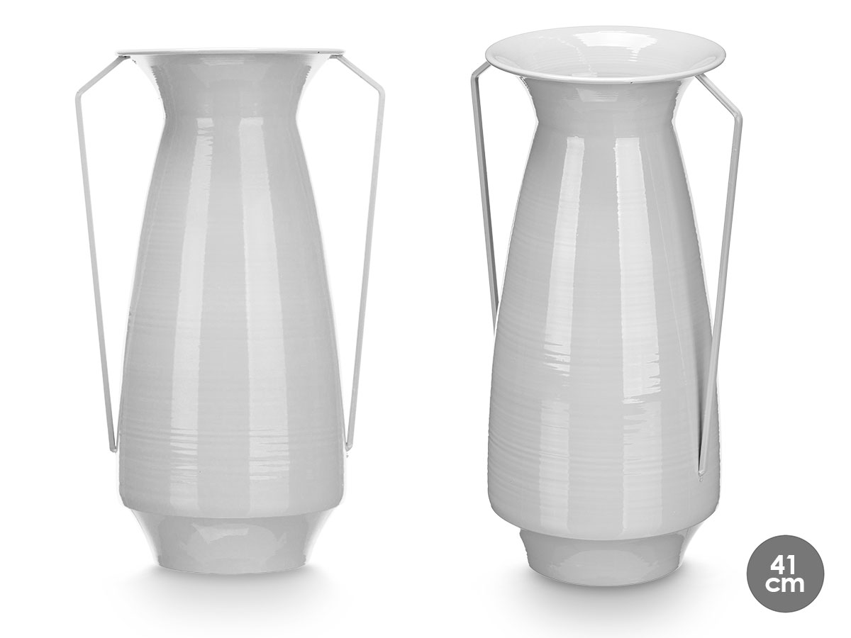 Vaso conico 41cm grigio