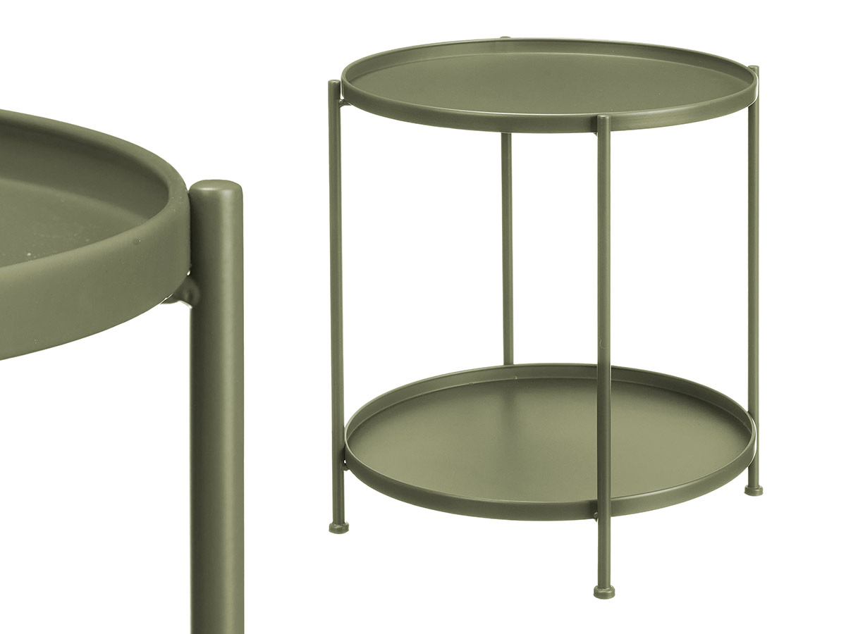 Tavolino laterale rotondo verde
