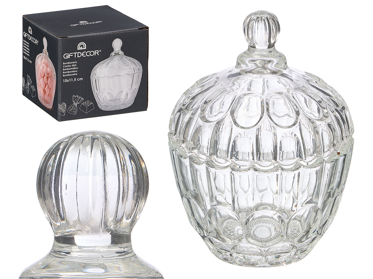 Bonbonnière en verre 10x11,5cm