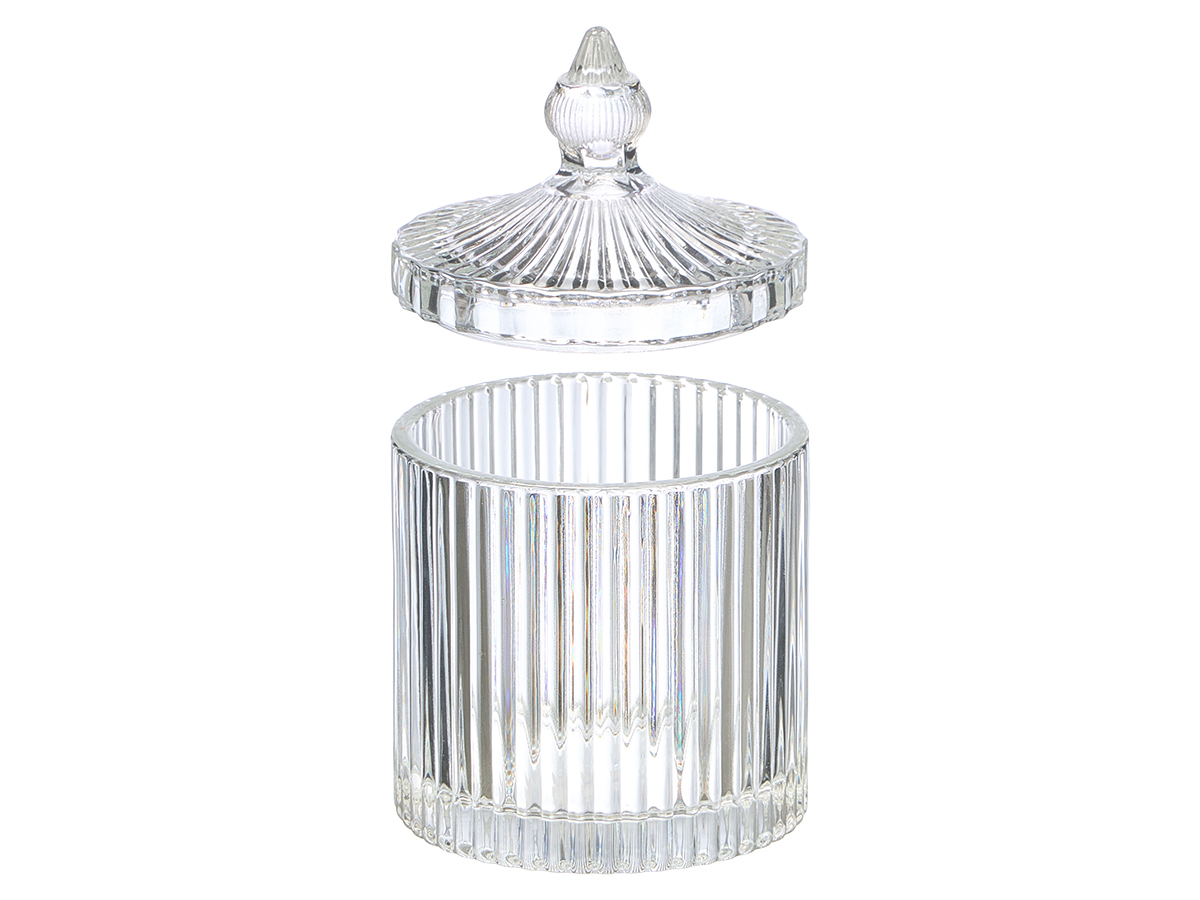 Bonbonnière en verre a rayures 8,5x14cm – Image 2