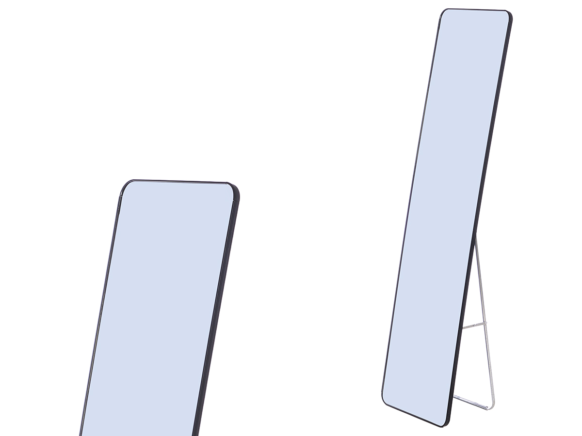 Espelho rectangular suporte preto