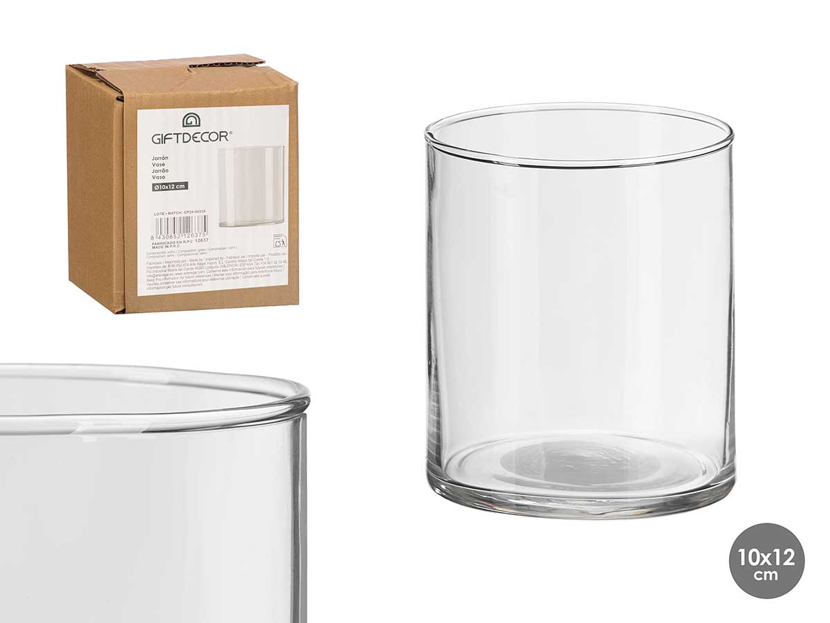 Vaso cilindrico vetro 9 x 9 x 10cm