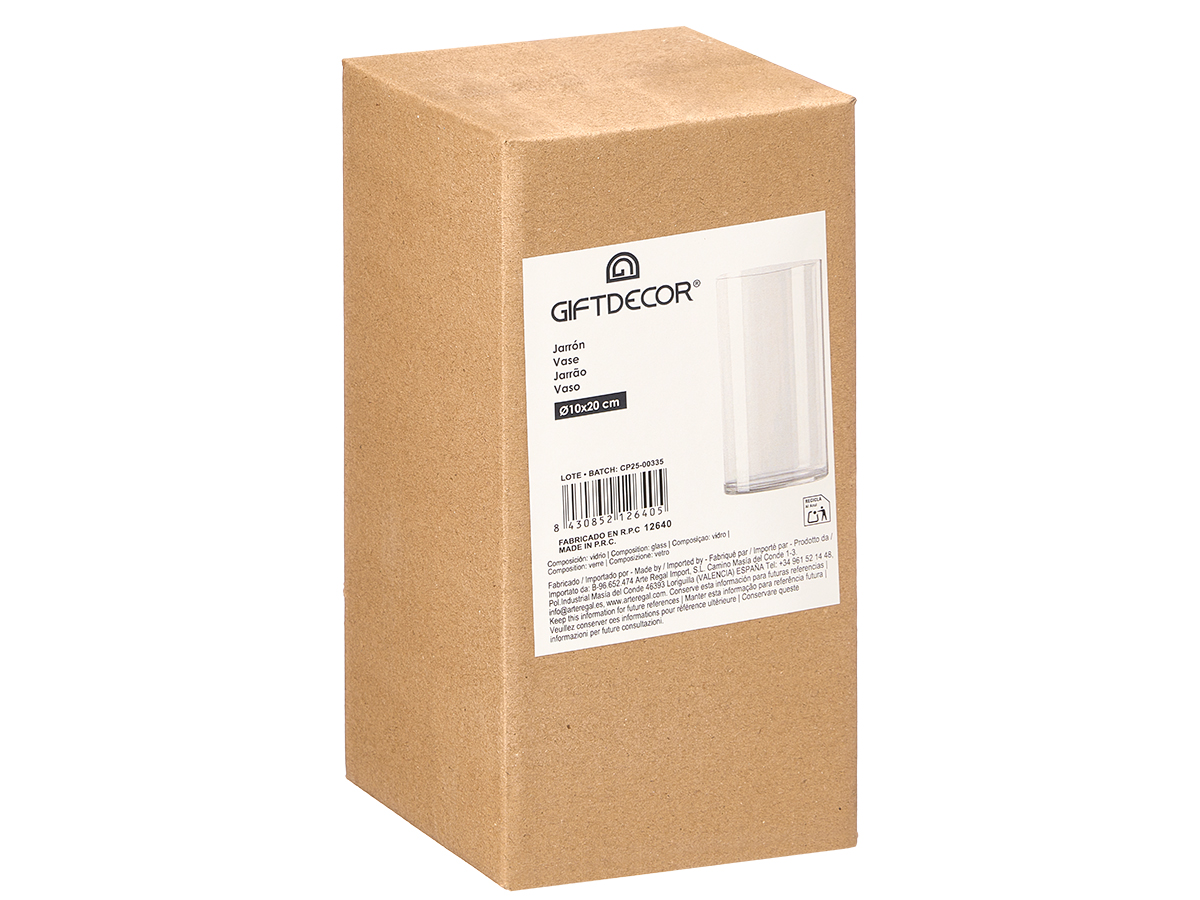 Vaso cilindrico vetro 10x20cm - immagine 3