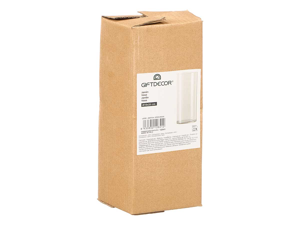 Vaso cilindrico vetro 10x25cm - immagine 3