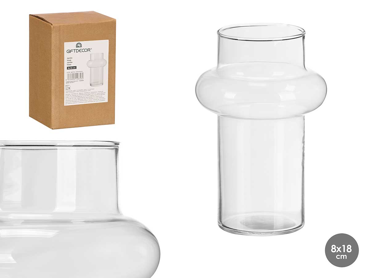 Glass cloud vase 8x18cm