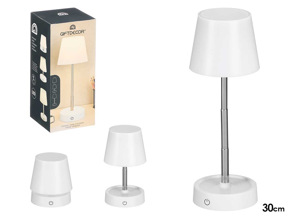 Lampe table telescopique blanche