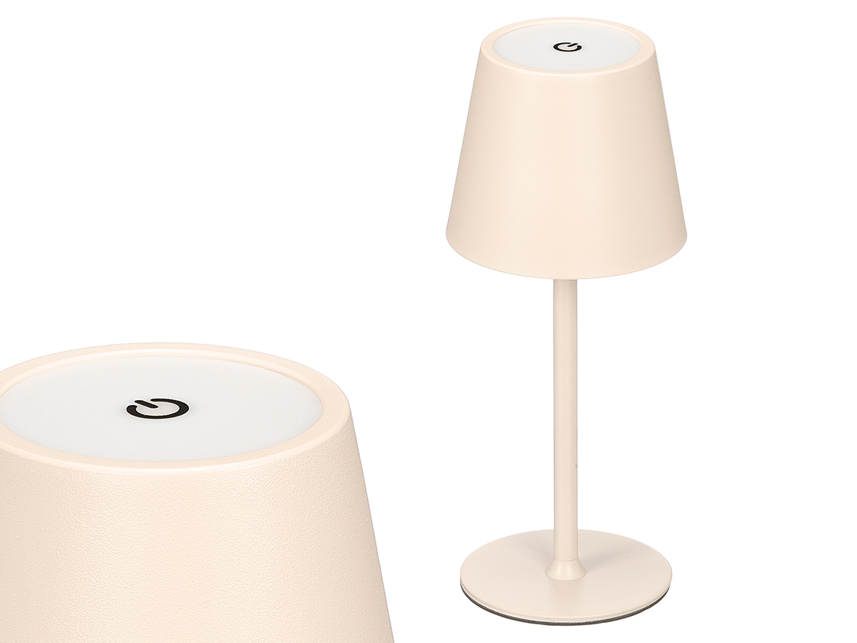Lampada da tavolo led metallo usb beige