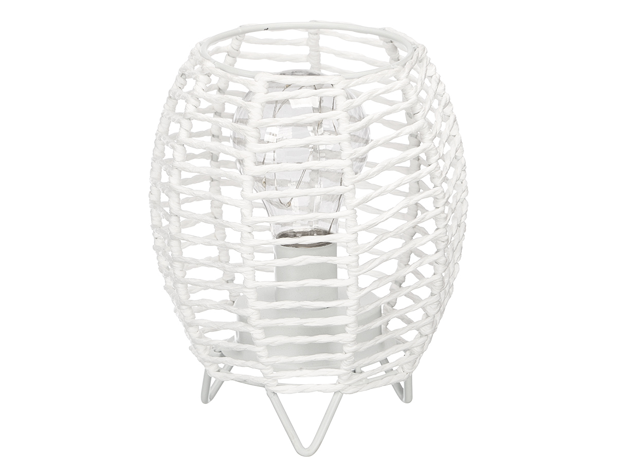 Lampada da tavolo rotonda corda bianca - immagine 2