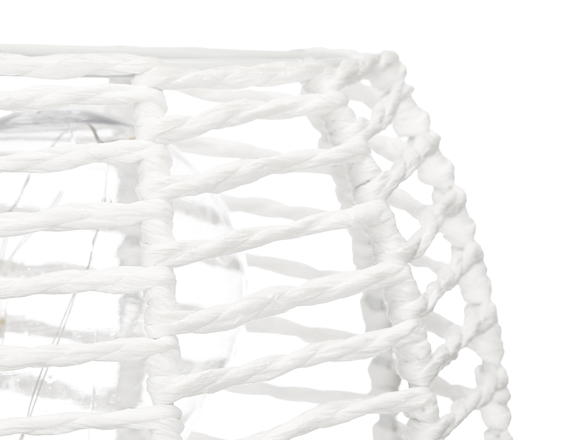 Lampada da tavolo rotonda corda bianca - immagine 4