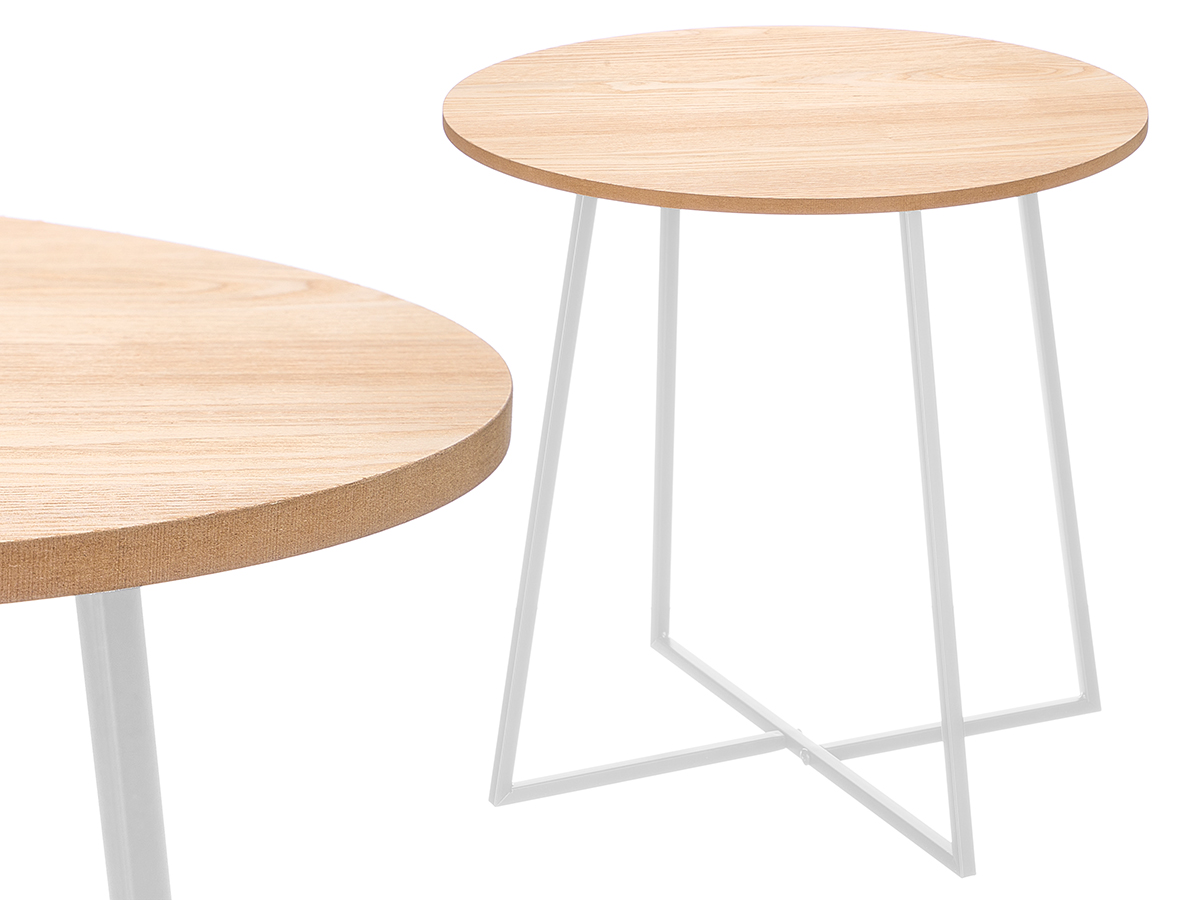 Table d appoint 40cm pieds blancs