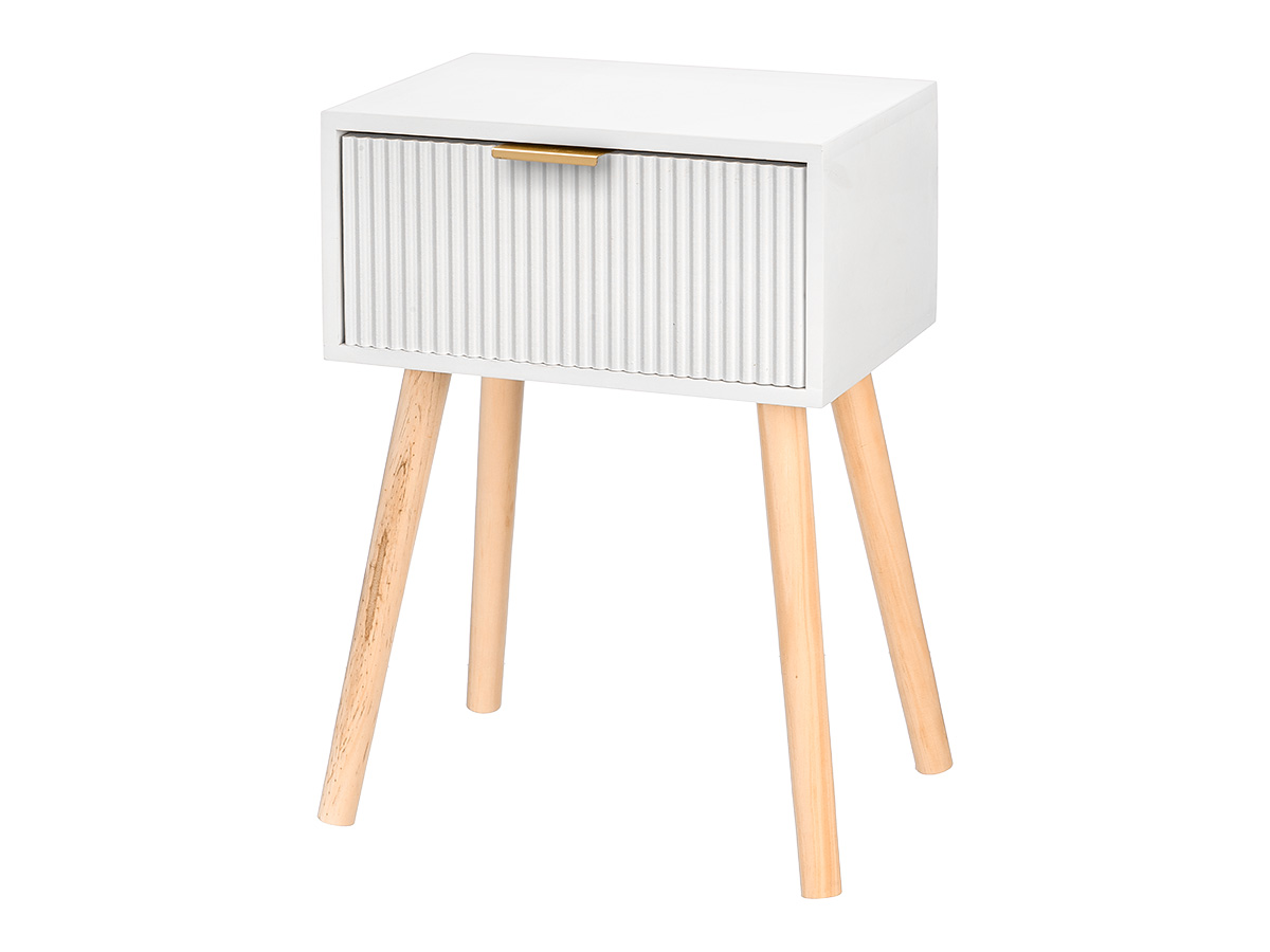 Table d appoint blanche a 1 tiroir – Image 2