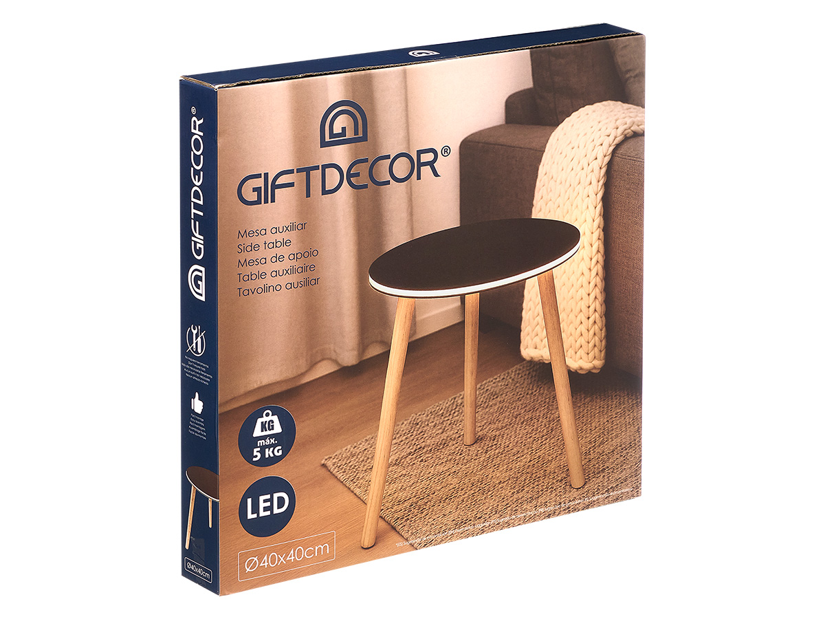 Table d appoint noire 40cm – Image 3