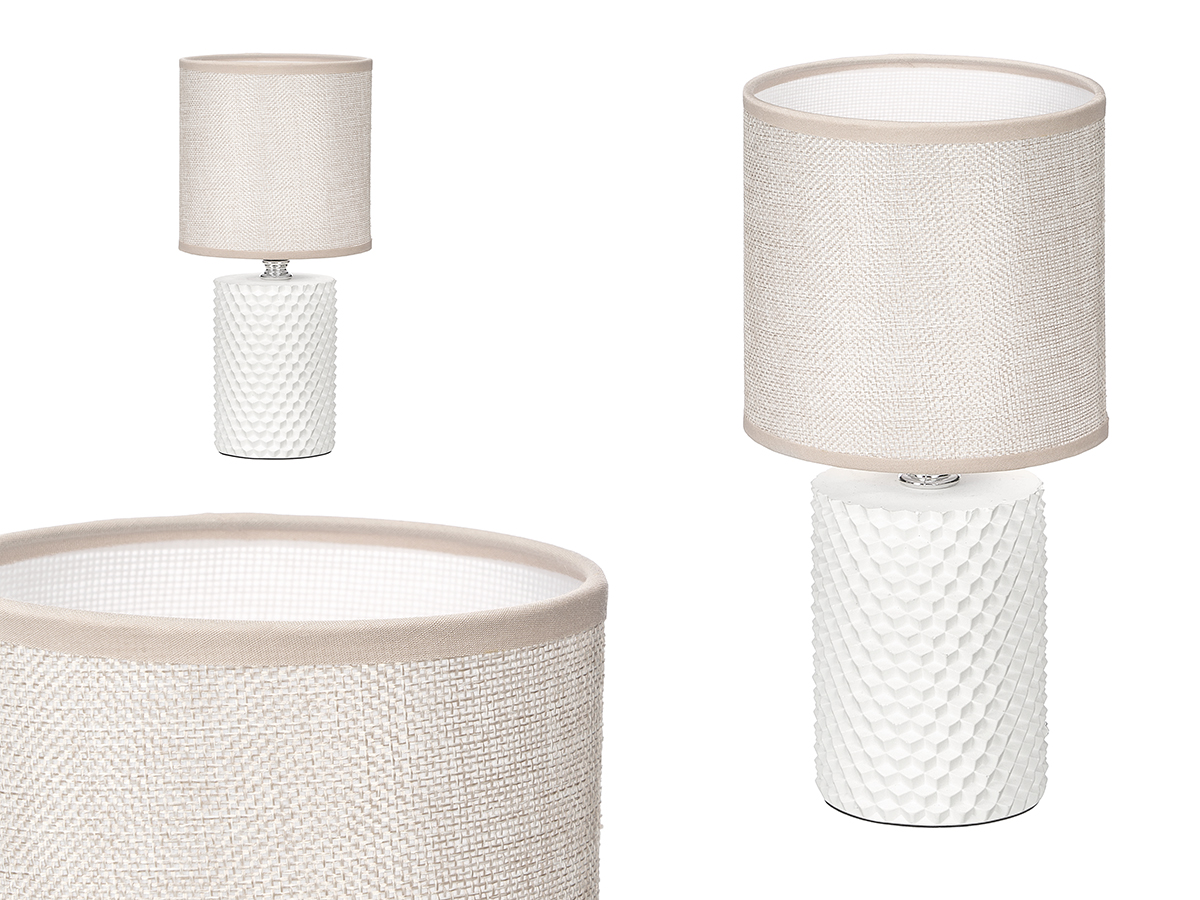 Lampe table a relief cylindrique blanc
