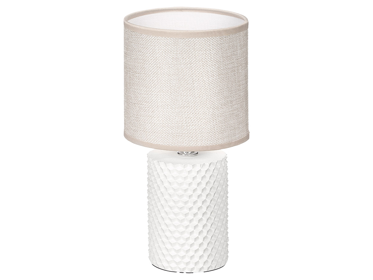 Lampe table a relief cylindrique blanc – Image 2