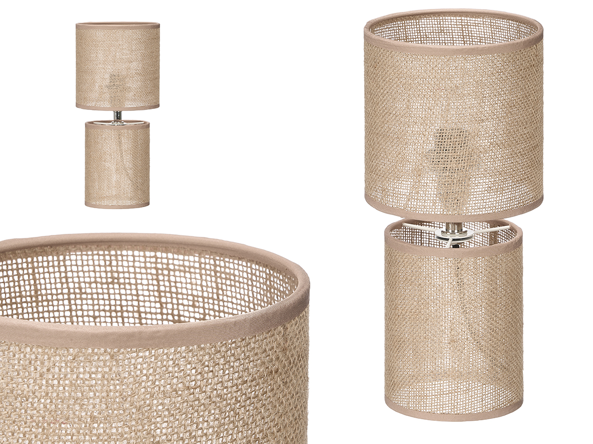 Lampada da tavolo intrecciata naturale