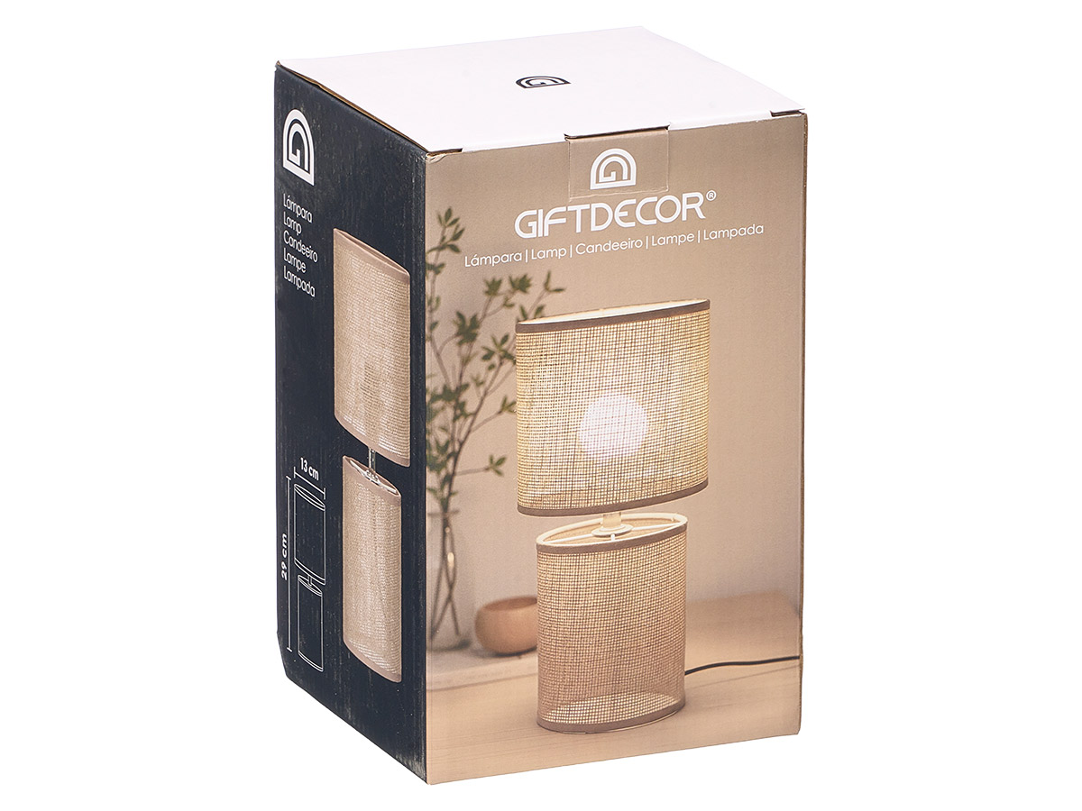 Lampada da tavolo intrecciata naturale - immagine 3