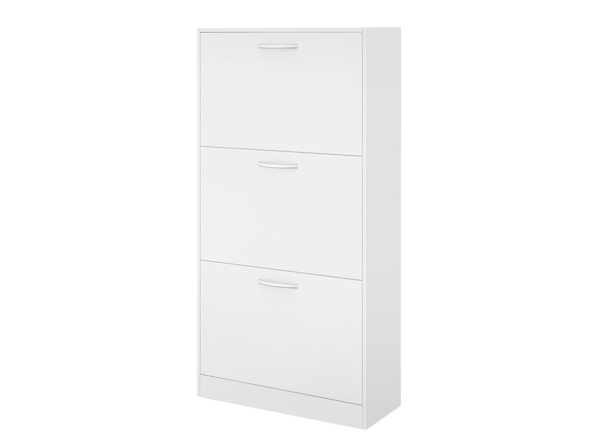 Scarpiera legno a 3 piani colore bianco - immagine 2