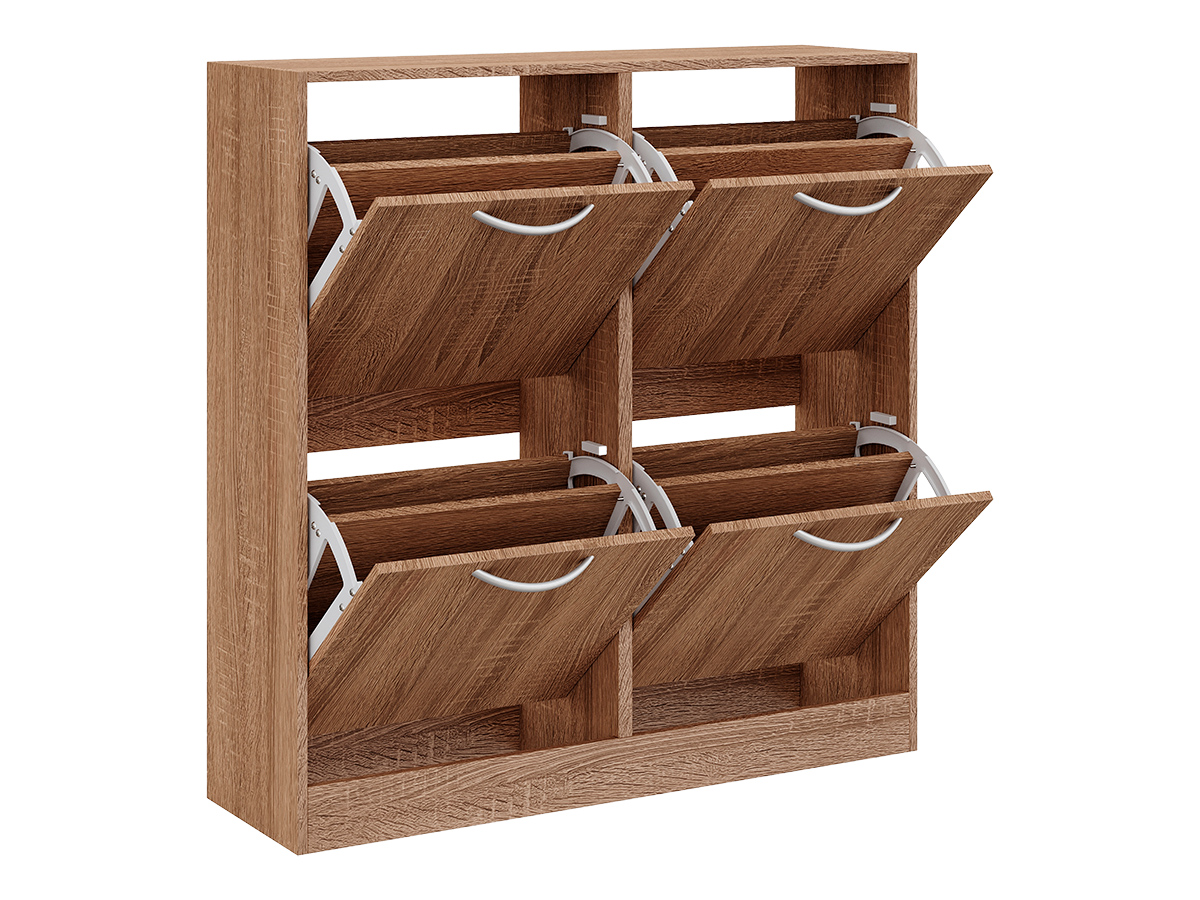2 storey wooden shoe rack with 4 doors - Image 4