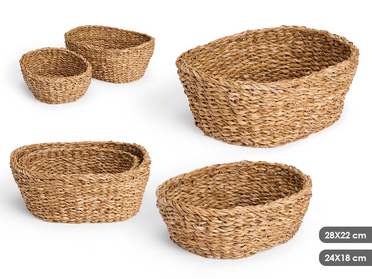 Conj 2 cestos ovais 28x22cm dia